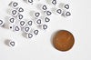 perle ronde coeur noir plastique blanc,perle plastique,perle ronde lettre,création bijoux,perle coeur, lot de 10 grammes-G2031