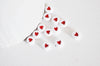 perle ronde coeur rouge plastique blanc,perle plastique,perle ronde lettre,création bijoux,perle coeur, lot de 10 grammes-G1786