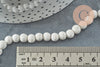 perles lave blanche,perle ronde,lave naturelle, lave blanche, pierre naturelle, fil de 38cm , 6mm, X1 G1289