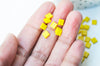 perles rocaille carré verre rectangle jaune opaque, perle carré création bracelet, perle tila,4.5mm,2 trous, Les 50 (4.8GR) G5012