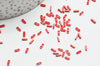 perles rocaille verre rectangle rouge, perle carré création bracelet, perle tila, 2mm,2 trous, x50 (1.2 Gr) (G4611)