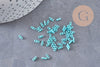 perles rocaille verre rectangle bleu turquoise, perle carré création bracelet, perle tila, 2mm,2 trous, x50 (1.2 Gr) (G4603)