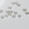 rondelles fleurs laiton argenté, fournitures créatives, perles argentés, création bijoux, perles intercalaires,lot de 10, 5mm-G0946