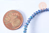 Perles toupies cristal bleu irisé 3.5x2.5mm, perles bijoux, perle cristal,Perle verre facette,création bijoux, fil 25.4cm G6752-Gingerlily Perles