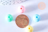 Perle ronde en plastique multicolore 12mm , perle enfance en plastique coloré, couleurs mélangées,lot de 50 perles (46.5 Gr) G6633-Gingerlily Perles