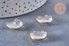 Pendentif demi-cercle en cristal de roche facetté laiton doré 18mm,pendentif bijoux pierre,quartz transparent naturel, l'unité G6865-Gingerlily Perles