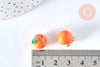 Pendentif fruit orange doré 18K émaillé, pendentif fruit création bijoux, pendentif doré, 13mm et ,l'unité G6827-Gingerlily Perles