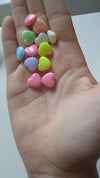 Perle coeur plastique multicolore plastel,pendentif acrylique,perle, plastique coloré, 9.5mm, X30 (12.6G) G3492