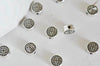 Perle ronde gravée argent vieilli,perles argent,création bijoux, sans nickel,perle intercallaire,lot de 10, 6.3mm,G2610