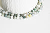 Perle ronde agate mousse, fourniture créative, perle agate,pierre naturelle,agate naturelle,perle pierre,6mm,fil de 60 perles-G1536