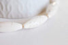 Perle ovale turquoise blanche, turquoise naturelle,perles blanches, perle pierre, création bijoux, lot de 5, 30mmx10mm-G1319