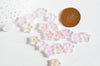 Perle étoile plastique rose irisé,pendentif acrylique transparent ,perle,création bijoux plastique coloré, 11mm, lot de 30 (7.4gr) G3493