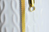 Chaine complète acier dorée 14k maille,collier doré,sans nickel,chaine fantaisie,acier inoxydable,chaine complète,3mm,45cm, l'unité,G580-Gingerlily Perles