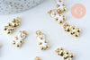 Pendentif ourson laiton doré 18K résine blanche 17.5mm, pendentif laiton jouet, bijou d'enfance,l'unité G6002