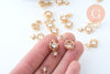 Pendentif planète étoile laiton doré 18K zircon 21mm, pendentif en cristal pour création bijoux porte bonheur femme en zircon,l'unité G5994