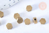 Perle hexagone laiton brut,perle hexagone,fournitures créatives, sans nickel,creation bijoux, perle géométrique,5mm,lot de 20-G616
