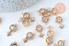 Pendentif planète étoile laiton doré 18K zircon 21mm, pendentif en cristal pour création bijoux porte bonheur femme en zircon,l'unité G5994