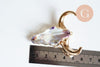 Pendentif verre tête de vache 40x60mm fer doré,pendentif verre pour création bijoux,l'unité G6384
