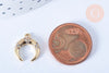 Pendentif croissant lune laiton doré 18k,lune zircon,fourniture dorée,creation bijoux,Pendentif Lune,Pendentif doré,lune dorée,16mm-G6257