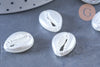Perle coquillage cauri plastique blanc nacré 18mm , perle plastique blanc nacré,lot de 10 perles G6434