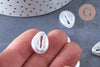 Perle coquillage cauri plastique blanc nacré 18mm , perle plastique blanc nacré,lot de 10 perles G6434